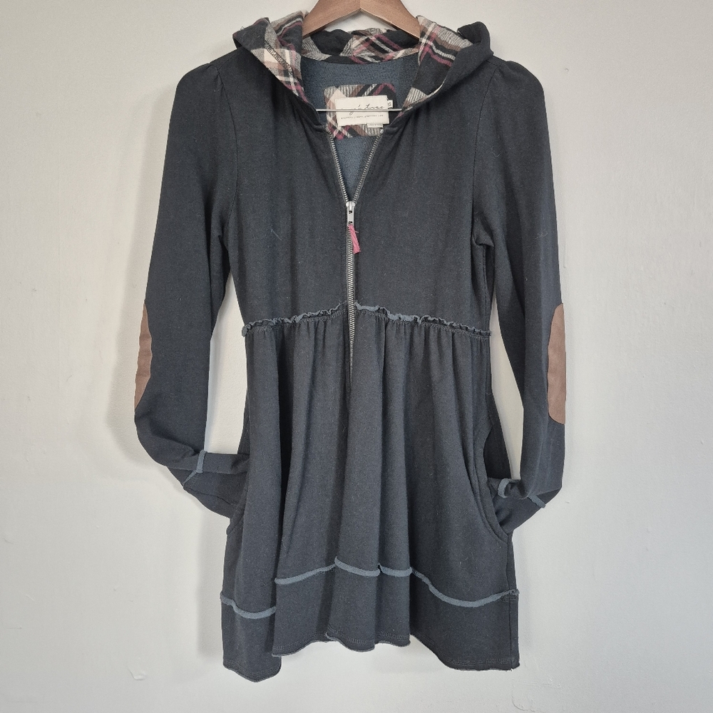 Evy's Tree Everyday Luxury Hooded Full Zip Sweater Black XS